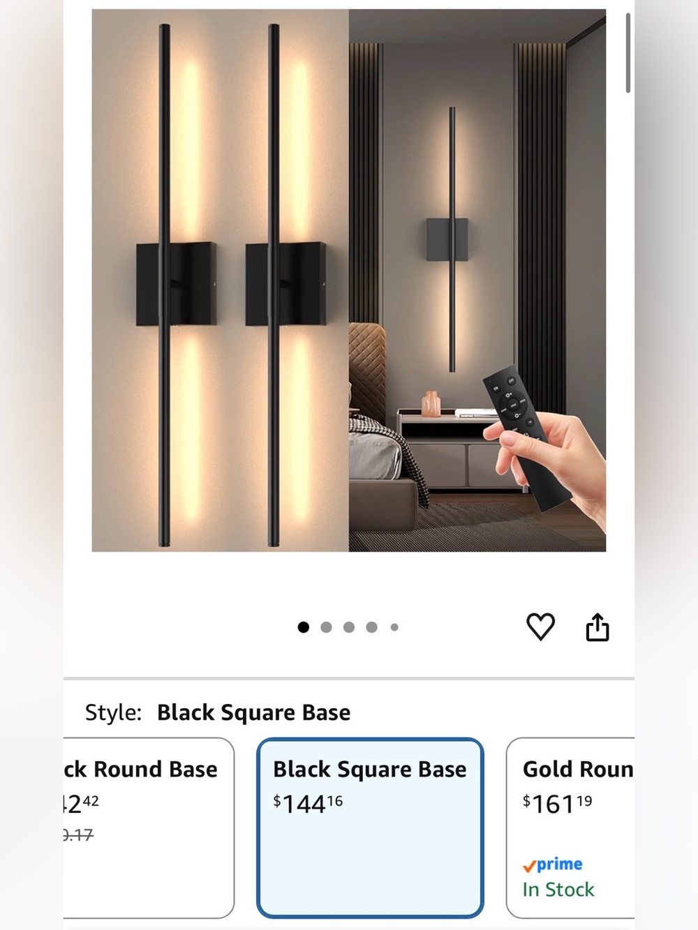 Battery operated wall scones set of 2 rechargeable wall lights w/ remote